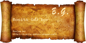 Bosits Gábor névjegykártya